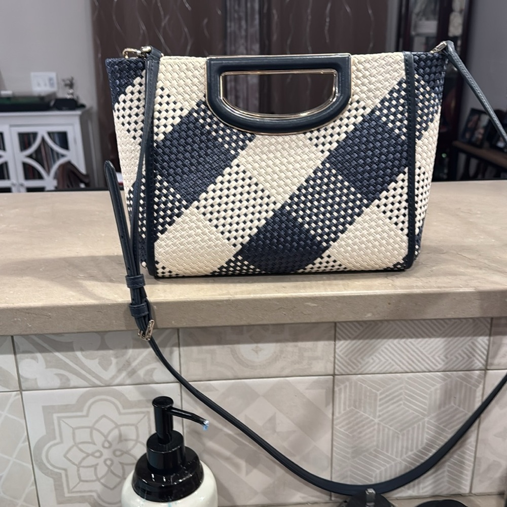 Kate Spade blue/white check bag - Picture 2 of 3